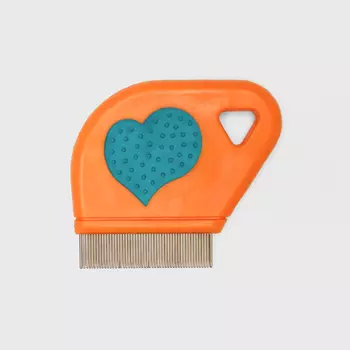 Petmax Расческа-гребешок от блох частая для короткой шерсти кошек и собак, 7х6,5 см