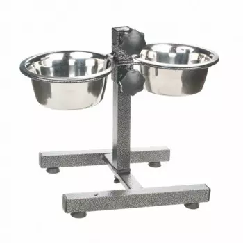 Petmax Стойка-кормушка металлическая для собак, 2 миски по 370мл