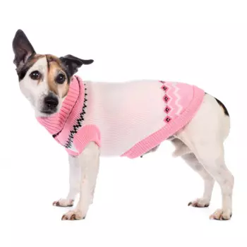 Petmax Свитер для собак розовый с узором 45см
