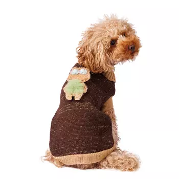 Petmax Свитер для собак с аппликацией 50см 3XL коричневый (унисекс)