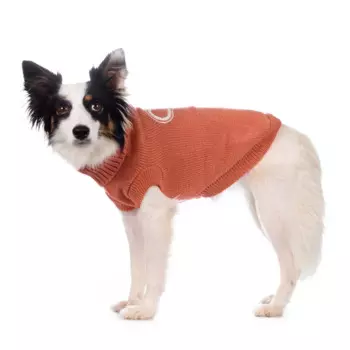 Petmax Свитер для собак темно-оранжевый с сердцами 45см