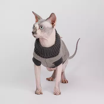 Petmax Свитер с аппликацией для кошек и собак, 35 см, серый