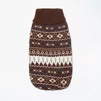 Petmax Свитер с узорами для кошек и собак, XS, коричневый