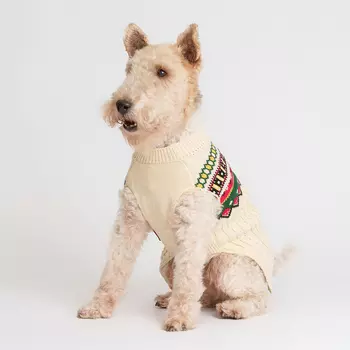 Petmax Свитер с узорами для кошек и собак, 2XL, белый