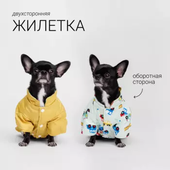 Petmax Жилетка двусторонняя для собак, M, желтая