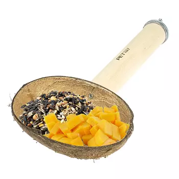 PetStandArt Кормушка для птиц Кокос на жердочке, 15x6x30 см