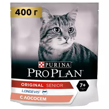 Pro Plan ® Сухой корм для кошек старше 7 лет, с высоким содержанием лосося, 400 г