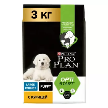 Pro Plan ® Сухой корм для щенков крупных пород с мощным телосложением, с высоким содержанием курицы, 3 кг