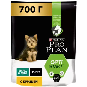 ProPlan Healthy Start Сухой корм для щенков мелких и карликовых пород, с высоким содержанием курицы, 700 гр.