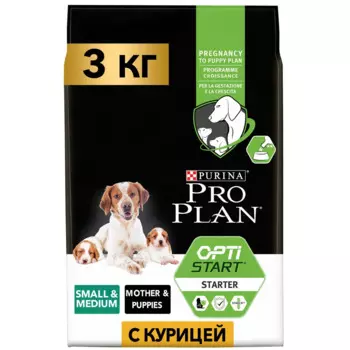 Pro Plan ® Сухой корм для щенков средних и мелких пород, с высоким содержанием курицы, 3 кг