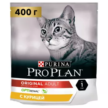 PRO PLAN® Original Adult Сухой корм для поддержания здоровья почек у взрослых кошек, с курицей, 400 гр.
