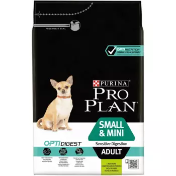 ProPlan Sensitive Digestion Сухой корм для взрослых собак для мелких и карликовых пород с чувствительным пищеварением, с высоким содержанием ягненка, 3 кг