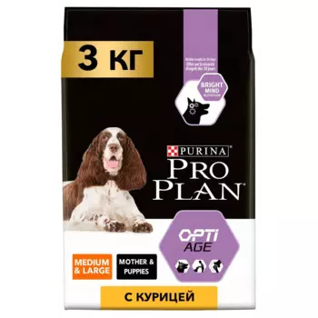 Pro Plan ® Сухой корм для собак старше 7 лет средних и крупных пород OptiAge, с высоким содержанием курицы 3 кг
