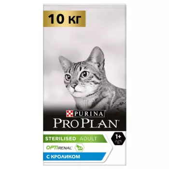 ProPlan Sterilised Adult Renal Plus Сухой корм для поддержания здоровья почек у стерилизованных кошек старше 1 года, с кроликом, 10 кг