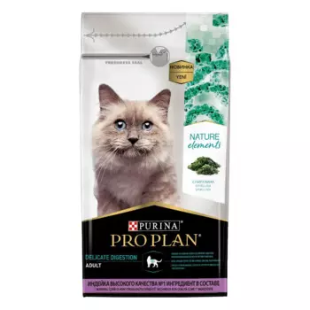 PRO PLAN® Nature Elements Сухой корм для взрослых кошек с чувствительным пищеварением или особыми предпочтениями в еде, с индейкой, 1,4 кг