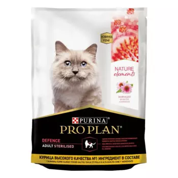 PRO PLAN® Nature Elements Сухой корм для взрослых стерилизованных кошек и кастрированных котов, с курицей, 200 г
