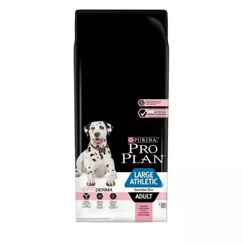 ProPlan Сухой корм для взрослых собак крупных пород с атлетическим телосложением с чувствительной кожей, с высоким содержанием лосося, 14 кг