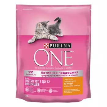 Purina ONE Kitten сухой корм для котят с курицей и цельными злаками, 750 г