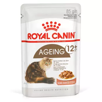 Royal Canin Ageing 12+ Влажный корм (пауч) для пожилых кошек старше 12 лет, кусочки в соусе, 85 гр.