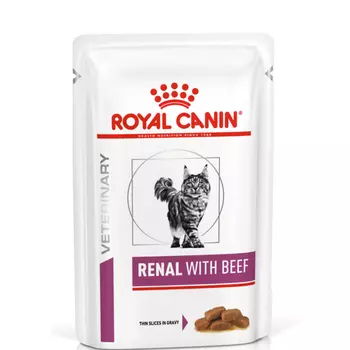 Royal Canin Renal Влажный корм (пауч) для поддержания функции почек у кошек, говядина, 85 гр.