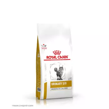 Royal Canin Urinary S/O Moderate Calorie Сухой диетический корм для взрослых кошек, предрасположенных к набору лишнего веса, способствующий растворению струвитных камней, 350 гр.