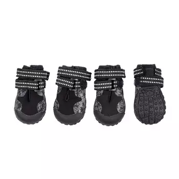 Rungo Ботинки на липучках для собак мелких пород, XS, черный (унисекс)