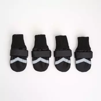 Rungo Ботинки на липучках для собак, M, черный