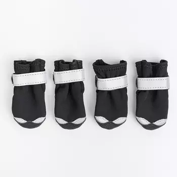 Rungo Ботинки на липучках для собак, S, черный