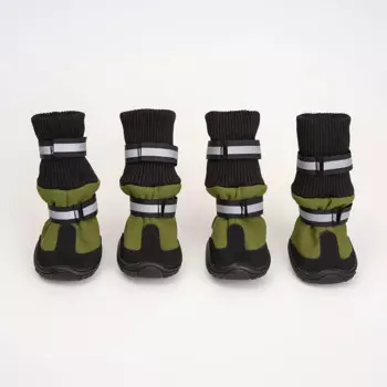 Rungo Ботинки высокие на липучках для собак, M, зеленый