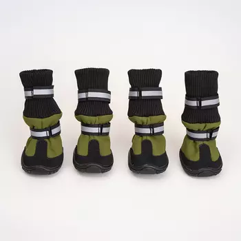 Rungo Ботинки высокие на липучках для собак, XS, зеленый