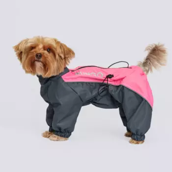 Rungo Дождевик для собак породы йорк, чихуа, M, розово-серый (девочка)