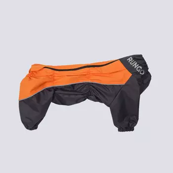 Rungo Дождевик для собак породы такса карликовая, обхват шеи 33 см, обхват груди 52 см, длина спины 32 см, апельсиново-серый (мальчик)
