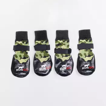 Rungo Носки с прорезиненной подошвой для собак, 2XL, зеленый камуфляж
