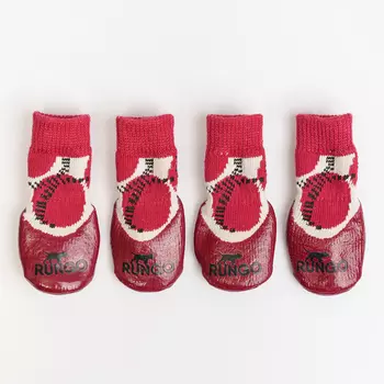 Rungo Носки с прорезиненной подошвой для собак, M, красный