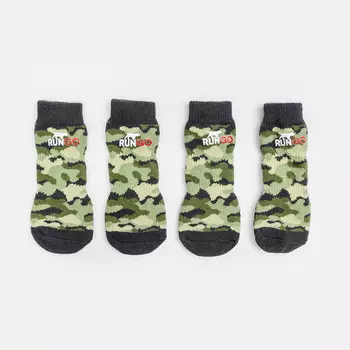 Rungo Носки удлиненные для собак, S, зеленый камуфляж