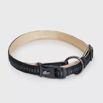 Rungo Ошейник для собак Downtown, обхват шеи 30-45 см, ширина 1,5 см, черный с бежевым