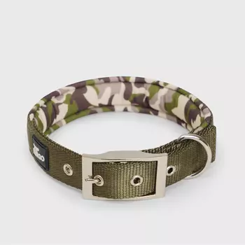 Rungo Ошейник для собак Soft Classic, M, обхват шеи 45-53 см, ширина 2,5 см, зеленый камуфляж