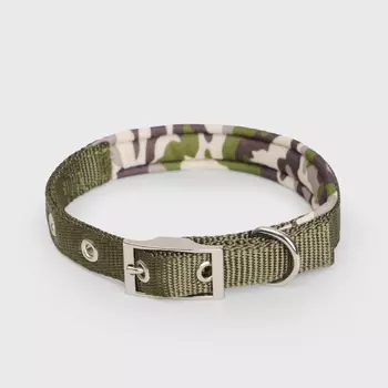 Rungo Ошейник для собак Soft Classic, XXS, обхват шеи 27-35 см, ширина 1,5 см, зеленый камуфляж