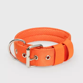 Rungo Ошейник нейлоновый для собак Classic Air, обхват шеи 38-50 см, ширина 4,5 см, оранжевый