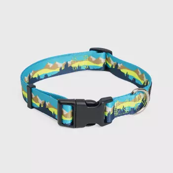 Rungo Ошейник нейлоновый для собак, обхват шеи 30-45 см, ширина 1,5 см, голубой
