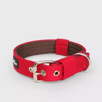 Rungo Ошейник нейлоновый для собак Soft Classic, обхват шеи 52,5 см, ширина 3,2 см, красно-коричневый