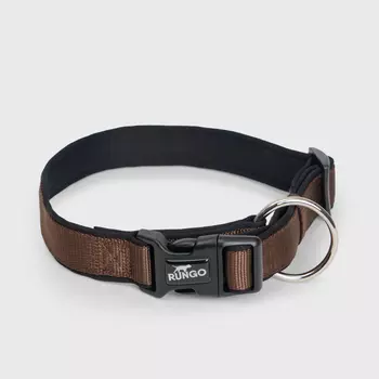 Rungo Ошейник нейлоновый для собак Soft, обхват шеи 40-63 см, ширина 3 см, коричневый
