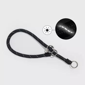 Rungo Ошейник-полуудавка для собак Noose Reflect, обхват шеи 60 см, ширина 1,3 см, черный