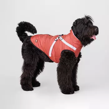 Rungo Попона теплая со шлейкой для собак, 4XL, красная