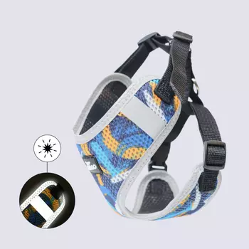 Rungo Шлейка для собак Comfort, S, обхват груди 30-41 см, ширина ремешка 1,5 см, голубой с желтым