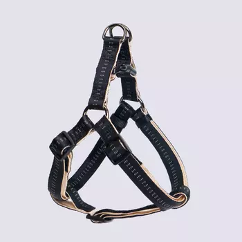 Rungo Шлейка для собак Step-in Downtown, обхват груди 65-80 см, ширина ремешка 2,5 см, черный с бежевым