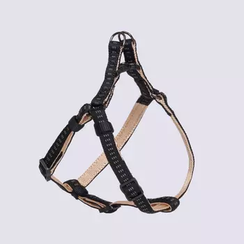 Rungo Шлейка для собак Step-in Downtown, обхват груди 30-40 см, ширина ремешка 1 см, черный с бежевым