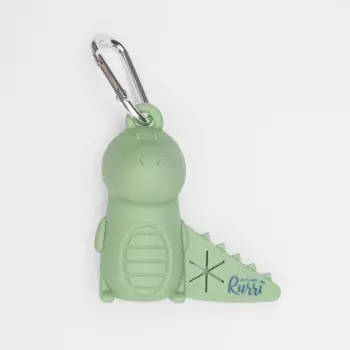 RURRI Диспенсер силиконовый для пакетов Крокодил, 9х9,5х5 см, зеленый