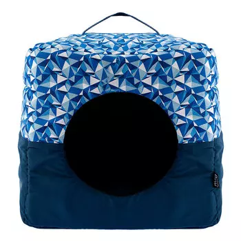 Rurri Дом-куб Кристалл №2 для кошек и собак мелких и средних пород, 40х40х40 см, синий