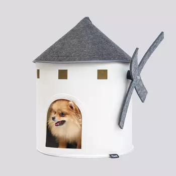 RURRI Дом-мельница для кошек и собак, 40х40х60 см, бежевый